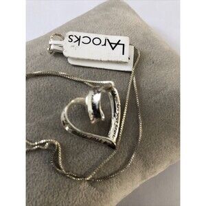 LA Rocks True Friend Heart Pendant Necklace on a Chain 18”Sterling Silver Chain